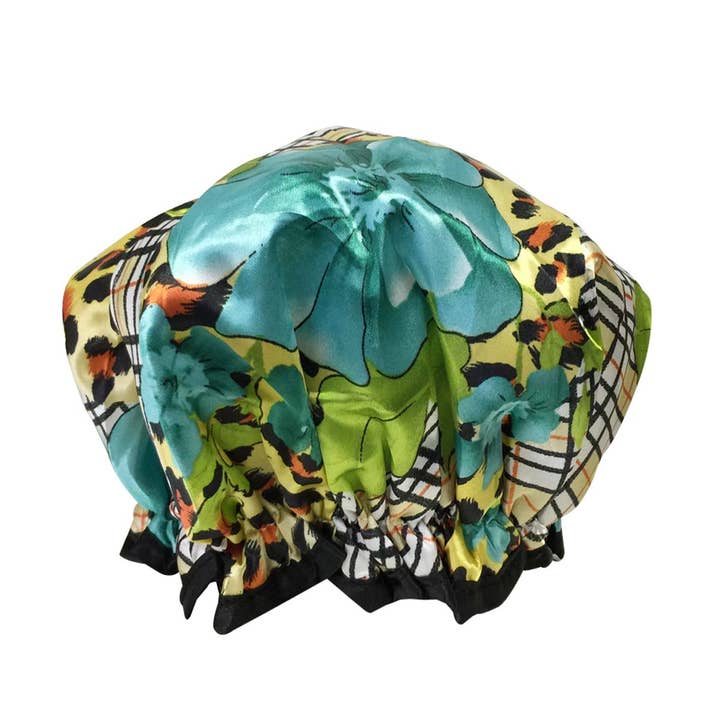 Wrapables Trendy Satin Shower Cap, Diva Prints